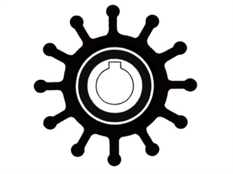 Jabsco 4568-0001B - Impeller B57xH31.8 Shaft 16 Key 12-Blade