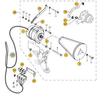 Vetus STM9864 - Engine Wiring for M415/7/55 Keel Cooled, 2nd Alternator