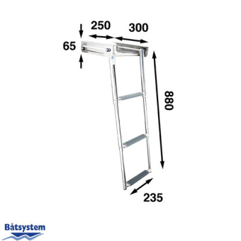 Båtsystem BKT73-250 - Telescopic Ladder, 3 Steps, 880 mm