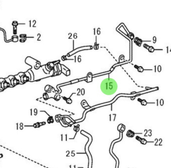 Nanni Diesel 970316184 - Injector Nozzle Leak-Off Pipe Assembly No. 2 for T4 Series Engines
