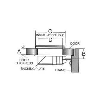 Marine Town AISI 316 Slam Latch Ø 61 mm Without Key