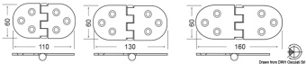 Osculati 38.455.03 - Hinge Reversed Pin Heavy Duty 160x60 mm