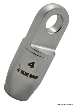 Rope Line Blue Wave Quick-Coupling Eye Terminals for Textile Rigging – AISI 316 Stainless Steel, 4–6 mm