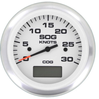 Veethree 781387PDFE - Lido Pro Gps Speedo Meter 30 Knots, White With SS Bezel