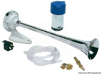 Osculati 21.451.12 - Trumpet Horn With Compressor Chromed ABS 12 V