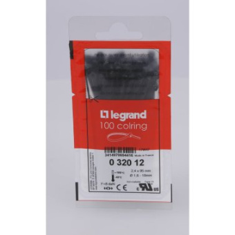 Legrand Colring Cable Ties 3.5 x 140mm - Black (100 Pack)