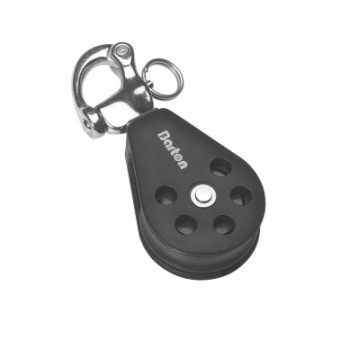 Barton N05140 – Single Snap Shackle Block Size 5 54mm, Plain Bearing, Ø54mm Sheave, Max Rope 12mm