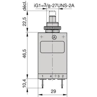 ETA Single-Pole Pushbutton Circuit Breaker - 10A - 257 Series