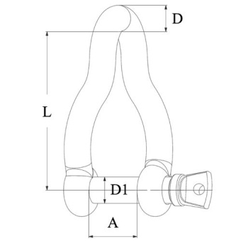 Hollex Twisted Shackle Long Forged 6mm With Threaded Eye Bolt AISI 316