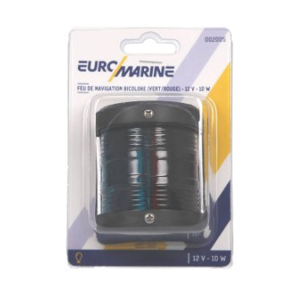 Euromarine Navigation Light 76mm Black - Bicolor Green Red