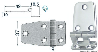 Osculati 38.441.57 - 2-mm Overhang Hinges