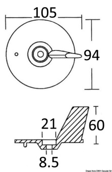 Honda 06412-ZV5-000/41107-ZV-5-000 25/50 HP Aluminium Fin Anode - Osculati 43.291.01