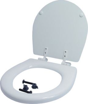 Jabsco 29097-1000 - White Wooden Seat and Lid Compact - TC50TT