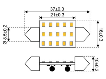 Talamex LED 15 Festoon 10-30V 37mm 2700K