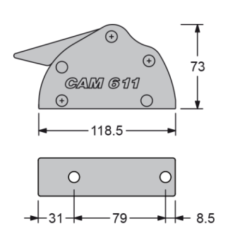 Antal 513.120 - Clutch Cam 611, Double, Line Ø6-11mm, Width 62mm, Weight 0,60kg