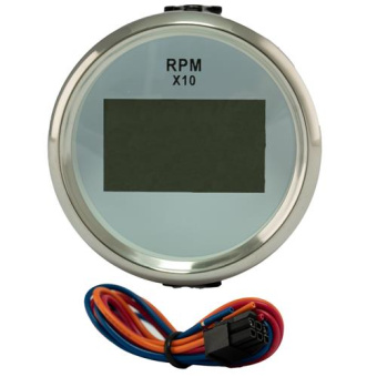 Hollex RPM/Hour Meter Digital White/Stainless Steel 9-32V