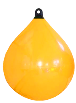 Allpa Solid Head Buoy, Ø450, L=620mm, Yellow With Black Head (Size 2)