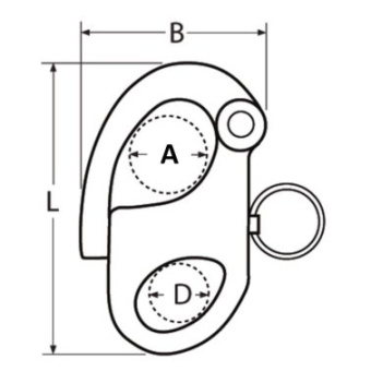Euromarine A4 Fixed Eye Halyard Snap Hook - 66mm