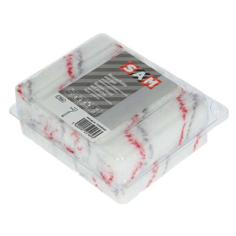 Paint Roller Perlon White with Red and Grey Stripe 10 cm (10 pcs)