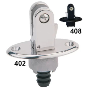 Accon 402 - Quick Release Bimini Hinges Recessed Flush Mount Stainless Steel Oval