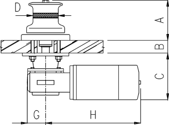 Lofrans Windlass Capstan Vertical, Model 'T1000', 12V, 1000W