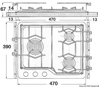 Osculati 50.100.53 - Techimpex Hob Unit 3 Burners