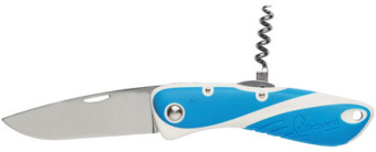Wichard 10156 - Aquaterra Knife Flat Blade With Corkscrew Blue