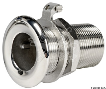 Osculati AISI 316 Stainless Steel All-Thread Skin Fitting, 3/8" to 2-1/2" Thread