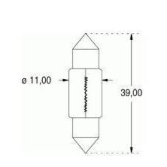 Festoon Bulb 12V 10W 11X39