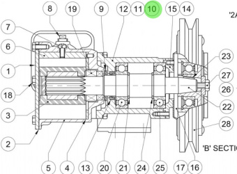 Jabsco 50273-0000 - Bearing Housing Spare Part