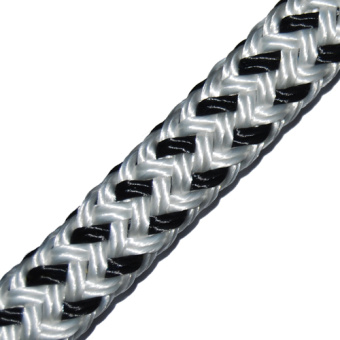 More Marine 064112ZW Braided Mooring Line 12mm White/Black