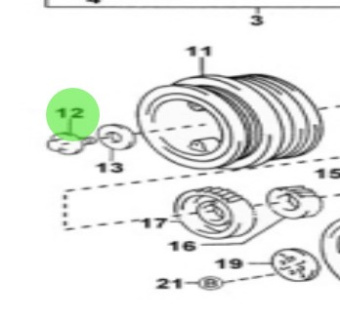 Nanni Diesel 970312618 - Crankshaft Pulley Set Bolt for T6 Series Engines