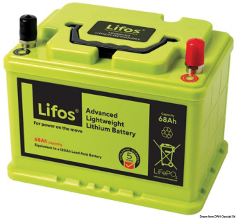 Osculati 12.470.01 - LIFO Lithium Battery for Services 12.8 V 68 Ah 257x175x190 mm