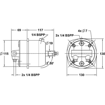 Lecomble & Schmitt 2203578 Steering Kit LS 3500 Pro / 26 HB - Pre-Crimped Hose 12m + Thru-Hull