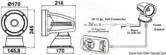 Osculati 13.227.12 - Electric Adjustable Spotlight One 12 V