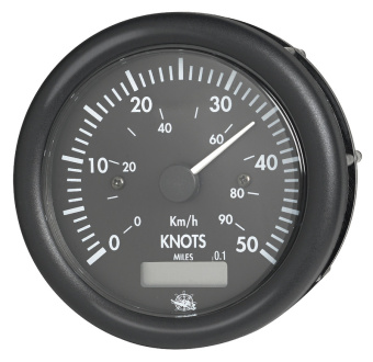 Osculati 27.425.01 - Guardian Speedometer 0-50 Knots Black With Log 12V