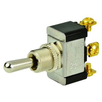 BEP 1002004 - SPDT Chrome Plated Toggle Switch - (On)/Off/(On) 12/24V