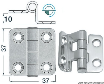 Osculati 38.441.59 - 2-mm overhang hinges