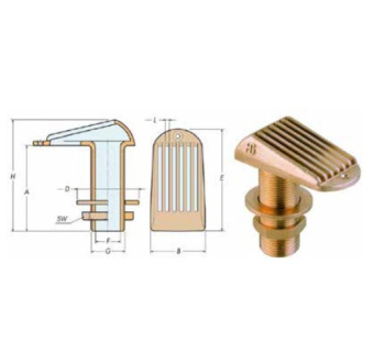 Nanni Diesel 925103289 – Brass Intake Strainer 1-1/2" (Ø40 mm)