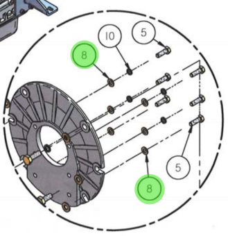 Bukh 217-99293 - M8 Flat Washer for EPA28, EPA36, and EPA48 Engines