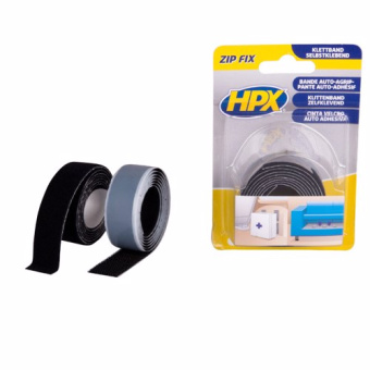 HPX ZF2001 - ZipFix Hook-and-Loop Tape (Hook + Loop) - Black 20mm x 1m