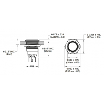 Blue Sea LED Switches 12V Blue Off-On