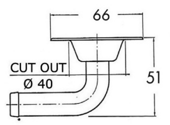 Osculati 20.267.69 - Flush SS Fuel Vent Head 66 mm Hose Adaptor 19 mm