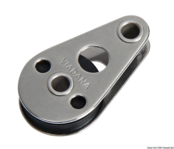 Osculati 55.511.78 - Stainless Steel Footblock 1Pulley Horizontal-Mounting 25x8