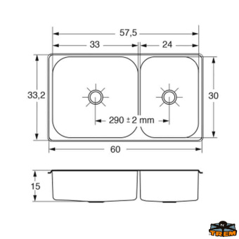 Trem Z0824335 - Double Sink 600x320