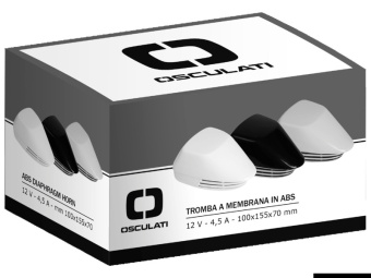 Osculati 21.450.00BI - Diaphragm Horn White + Chromed ABS 12 V