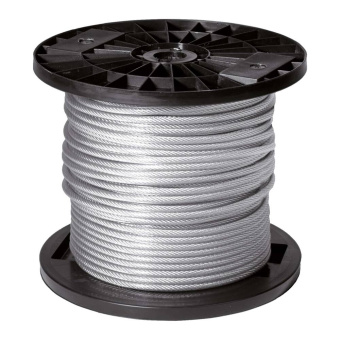 Plasticized Steel Washing Line Cord – 5 mm Overall Diameter, 3 mm Steel Core, 100 m Reel
