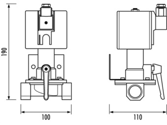 Quick Electric Shut-Off Valve 24V 1" 3350 L/h, Max. 4 Bar, Series 9399