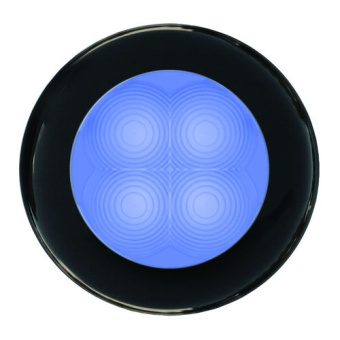 Hella Marine 2XT 980 503-251 - Slim Line Round Courtesy Lamps, Blue Light, Black Plastic Rim, 24V DC