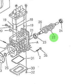 Nanni Diesel 970310936 - Fuel Injection Pump Camshaft Shaft for 4.330TDI and 4.340TDI Engines